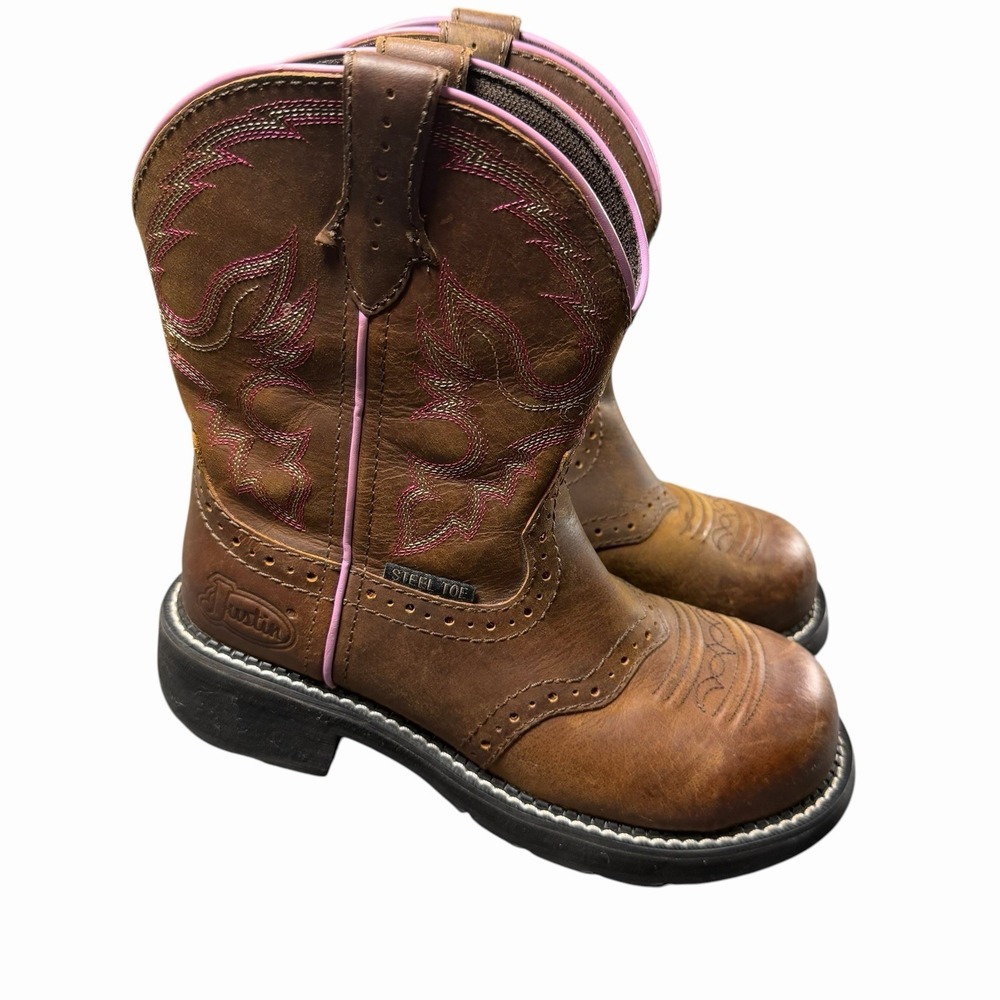 Justin Work Boots Women Wanette Steel Toe Gypsy 7‎ B Brown Work Safety
